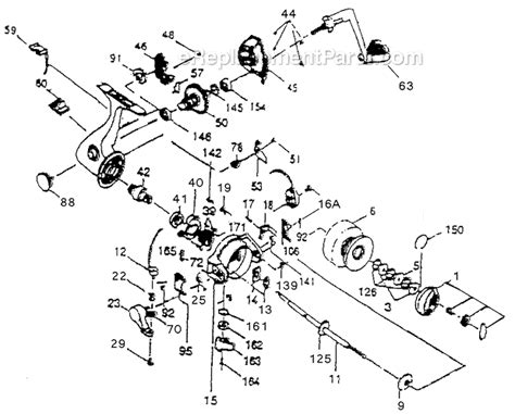 Shakespeare Reel Parts List Diagram