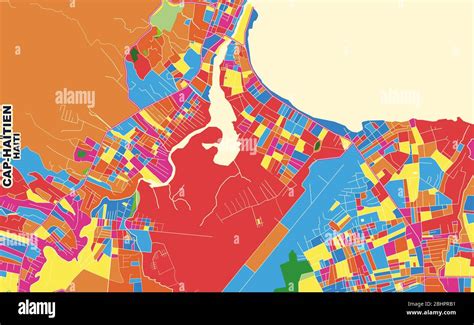 Colorful Vector Map Of Cap Ha Tien Nord Haiti Art Map Template For