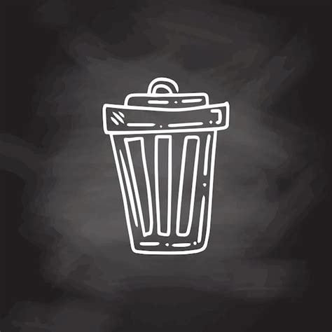 Premium Vector Monochrome Doodle Trash Container Segregate Waste