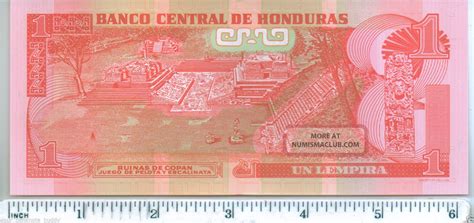 Honduras 1 Lempiras Uncirculated 2012 Honduran Heritage Banknote