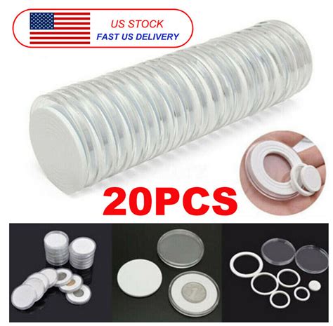 Pcs Mm Clear Plastic Round Coin Cases Capsules Container Holder