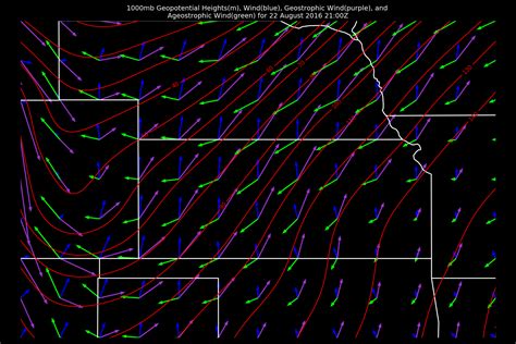 Map of Ageostrophic Wind Patterns