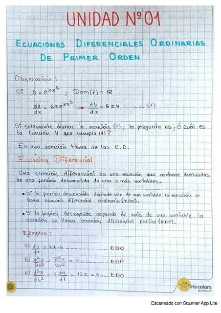 Ecuaciones Diferenciales Ordinarias De Primer Orden INDUX UDocz