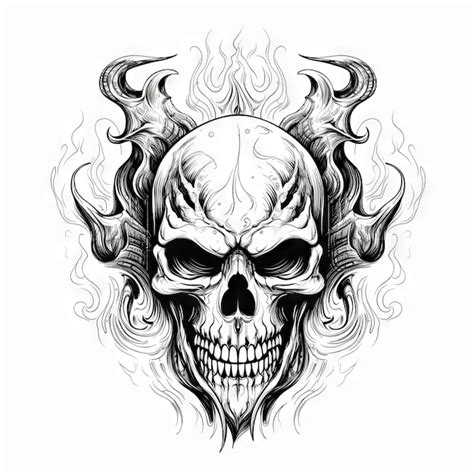 An Illustration skull tattoo design | Premium AI-generated image