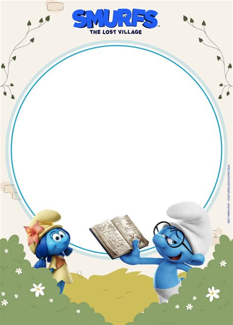 Free Printable Smurf Birthday Invitations Printable Templates Your