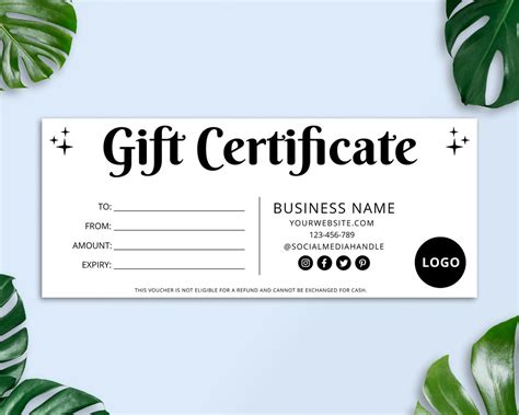 Editable Gift Certificate Template, Printable Gift Voucher, Editable ...