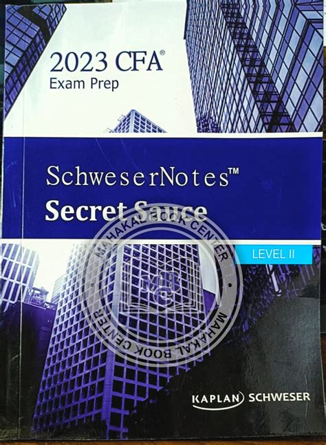 Schweser Secret Sauce Cfa Level USA Wholesale Pinnaxis