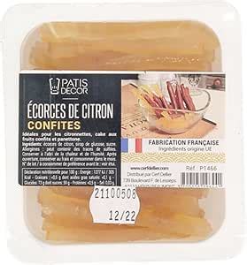 Ecorces De Citron Confites G Amazon Fr Epicerie