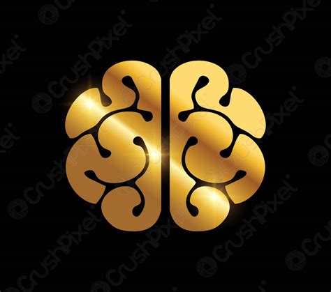 Golden Human Brain Logo Icon Stock Vector Crushpixel