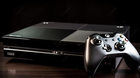 Konsol Xbox One Hitam Dengan Pengontrol Di Sebelahnya Xbox Satu Gambar