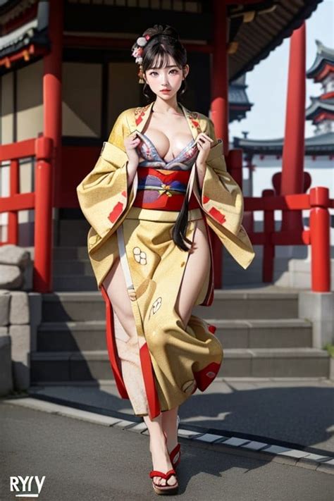 Standing Feudal Japan Japanese Temple Asian AI Porn