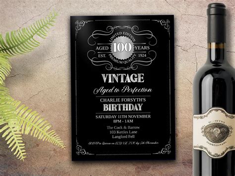 Editable Aged To Perfection Birthday Invitation Instant Download