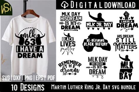 Martin Luther King Jr Day Svg Bundle Graphic By Wishessvghop