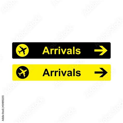 Airport Arrival Sign Vector Design Isolated On White Background Stock