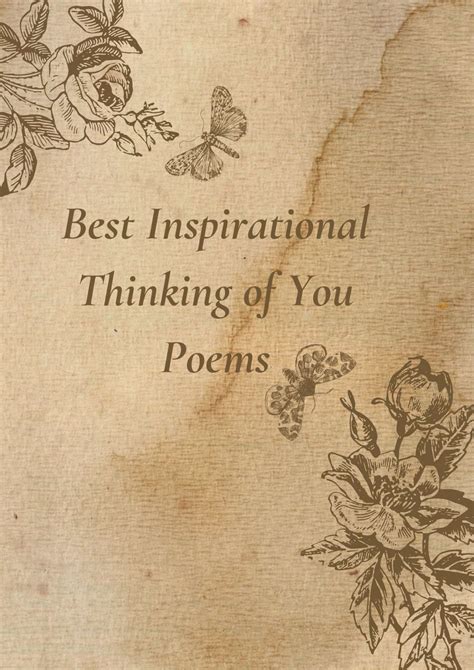 11 Best Inspirational Thinking of You Poems - QuillWords