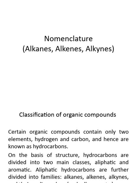 14-04-20 - Nomenclature - Alkanes, Alkenesmam | PDF | Alkane | Alkene