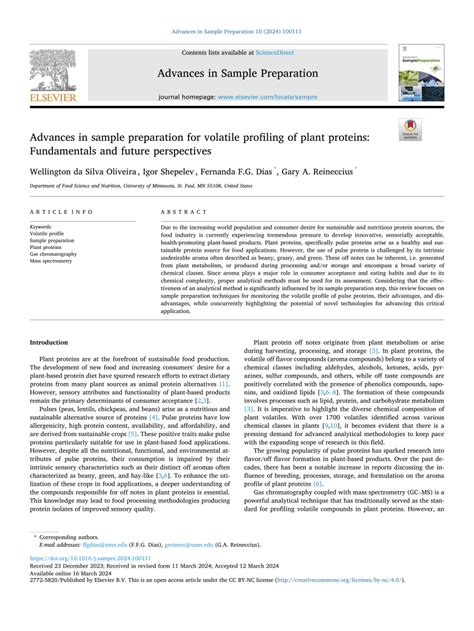 Pdf Advances In Sample Preparation For Volatile Profiling Of Plant