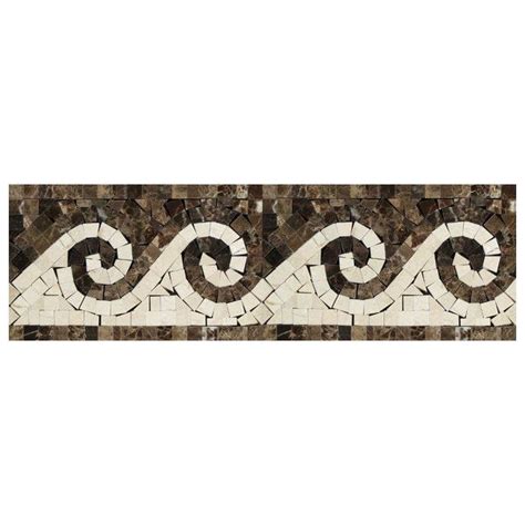 Emperador Dark Spanish Polished Wave Border Emp Dark Crema Marfil