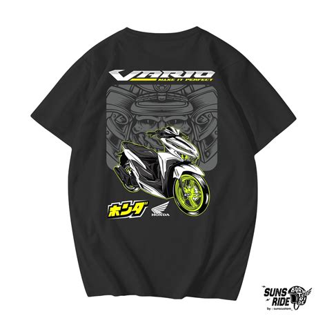 Jual Kaos Baju Atasan Tshirt Motor Honda Vario Original Black Shopee