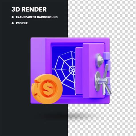 Premium Psd 3d Rendering Empty Safe Icon Illustration No Money Financial Crisis Global Recession