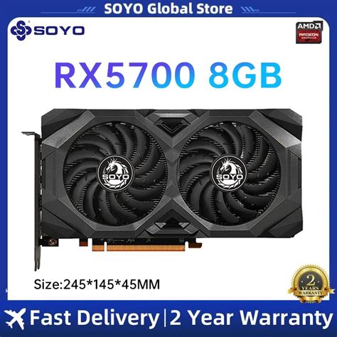 SOYO RX 5700 8GB Graphics Card GPU GDDR6 256 Bit 8pin 6pin 7nm Brand