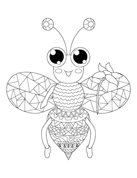 Premium Vector | A black and white drawing of bee