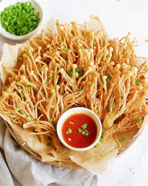 Fried Enoki Mushrooms Recipe From Stirwithme Resepmamiku