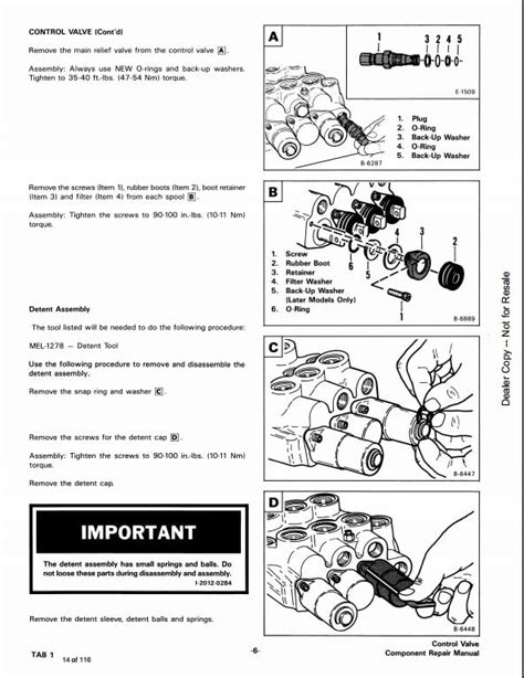 Bobcat Melroe Hydraulic Control Valve Service Repair Workshop Manual