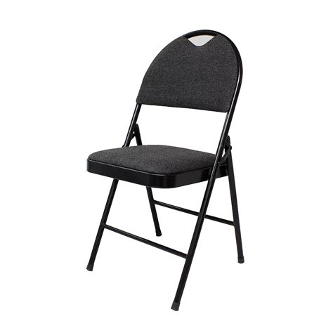 HDG Folding Chair with Fabric Cushion in Black | The Home Depot Canada