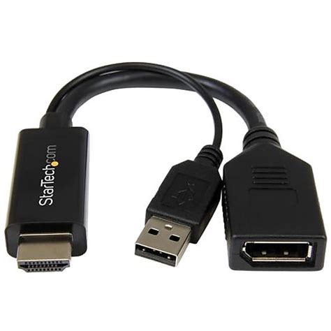 Startech 87 Hdmi Male To Displayport Female Converter With 4k Support Black Staples