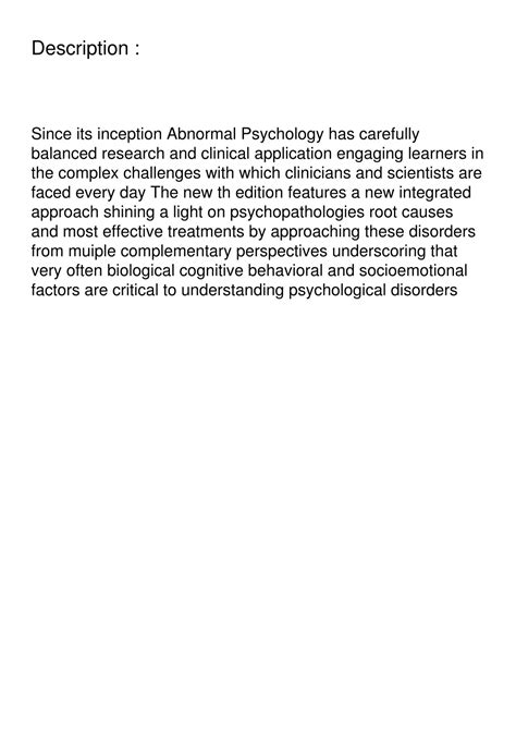 Ppt Download Abnormal Psychology The Science And Treatment Of Psychological Disorder