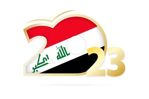 Year 2023 with Iraq Flag pattern. 12671977 Vector Art at Vecteezy