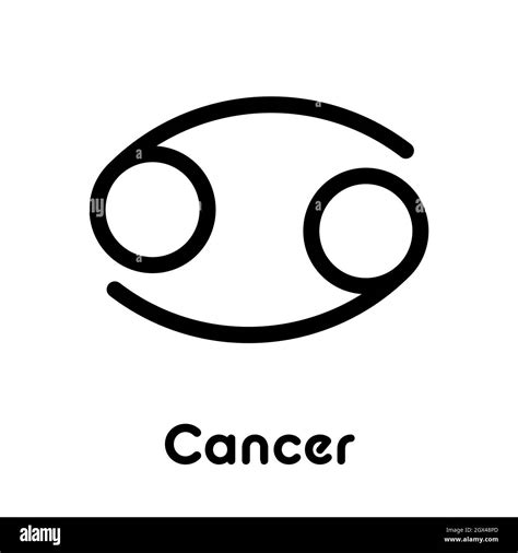 Cancer Astrological Sign One Of Twelve Zodiac Symbols Simple Solid Line Vector Icon Stock