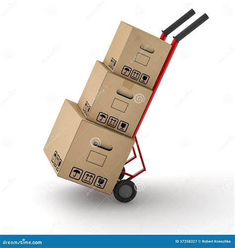 Moving Boxes On Hand Truck Dolly Stock Illustration Illustration Of