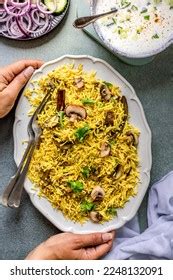 Indian Mushroom Pilau Rice Dish Stock Photo 2248132091 | Shutterstock