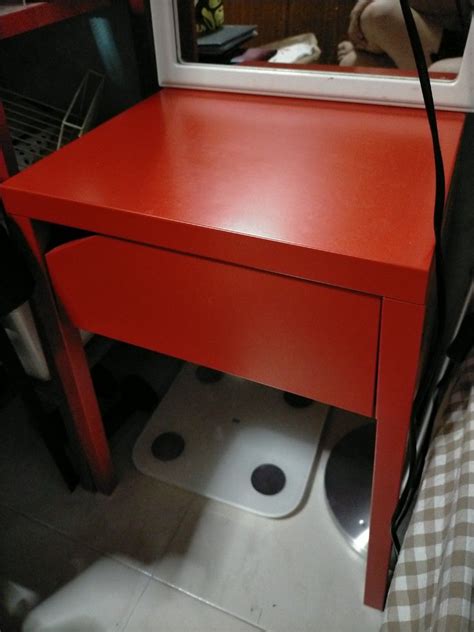 IKEA SELJE Nightstand Red, Furniture & Home Living, Furniture, Tables ...