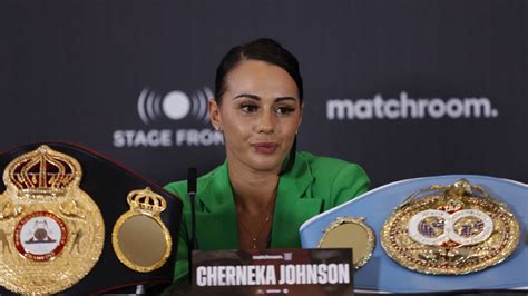 Boxer Cherneka Johnson Promotes Her Onlyfans Account During Weigh In