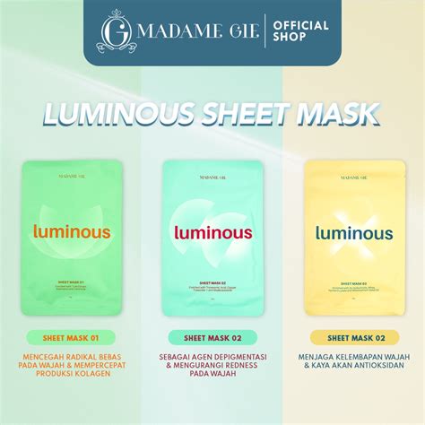 Jual Madame Gie Luminous Sheet Mask Skincare Masker Wajah Glowing