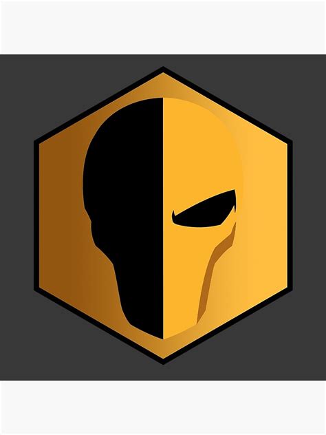 Deathstroke Helmet Emblem Poster For Sale By Kirkdstevens Redbubble