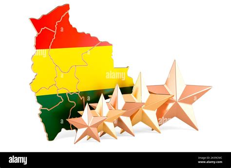 Bolivian Map With Five Stars Rating Quality Service In Bolivia D