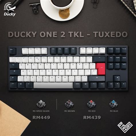 Ducky One 2 Tuxedo Tkl Double Shot Pbt Mechanical Keyboard 6 Model