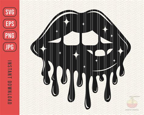 Melted Lips With Sparkles Svg Sparkles Melted Mouth Svg Mouth Svg