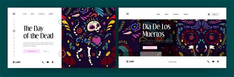 Dia de los Muertos banners, Day of Dead in Mexico 14319772 Vector Art ...