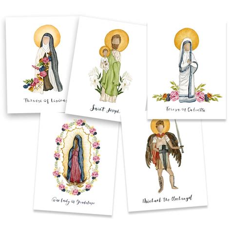 Female saints catholic print watercolor print women of god holy women catholic femininity ...