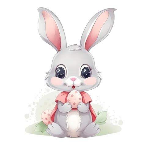 Premium Photo Adorable Easter Bunny Cartoon On A White Background