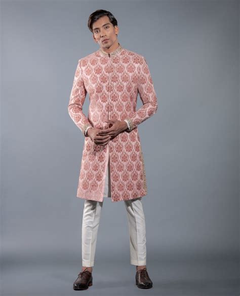 Pink Motif Sherwani More Mischief