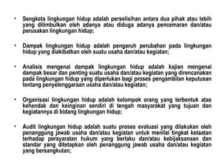 Pencemaran Dan Perusakan Lingkungan Hidup Oleh Proses Pembangunan PPT