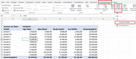 Pivot Tabelle L Schen In Excel Schritt F R Schritt