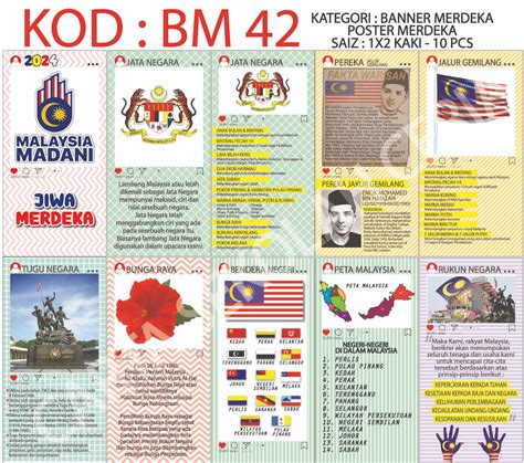 Bm42 Poster Patriotik Malaysiaku Kemerdekaan 2024 Malaysia Madani