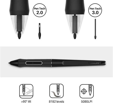 Huion Pw Battery Free Digital Pen For Huion Drawing Monitor Kamvas